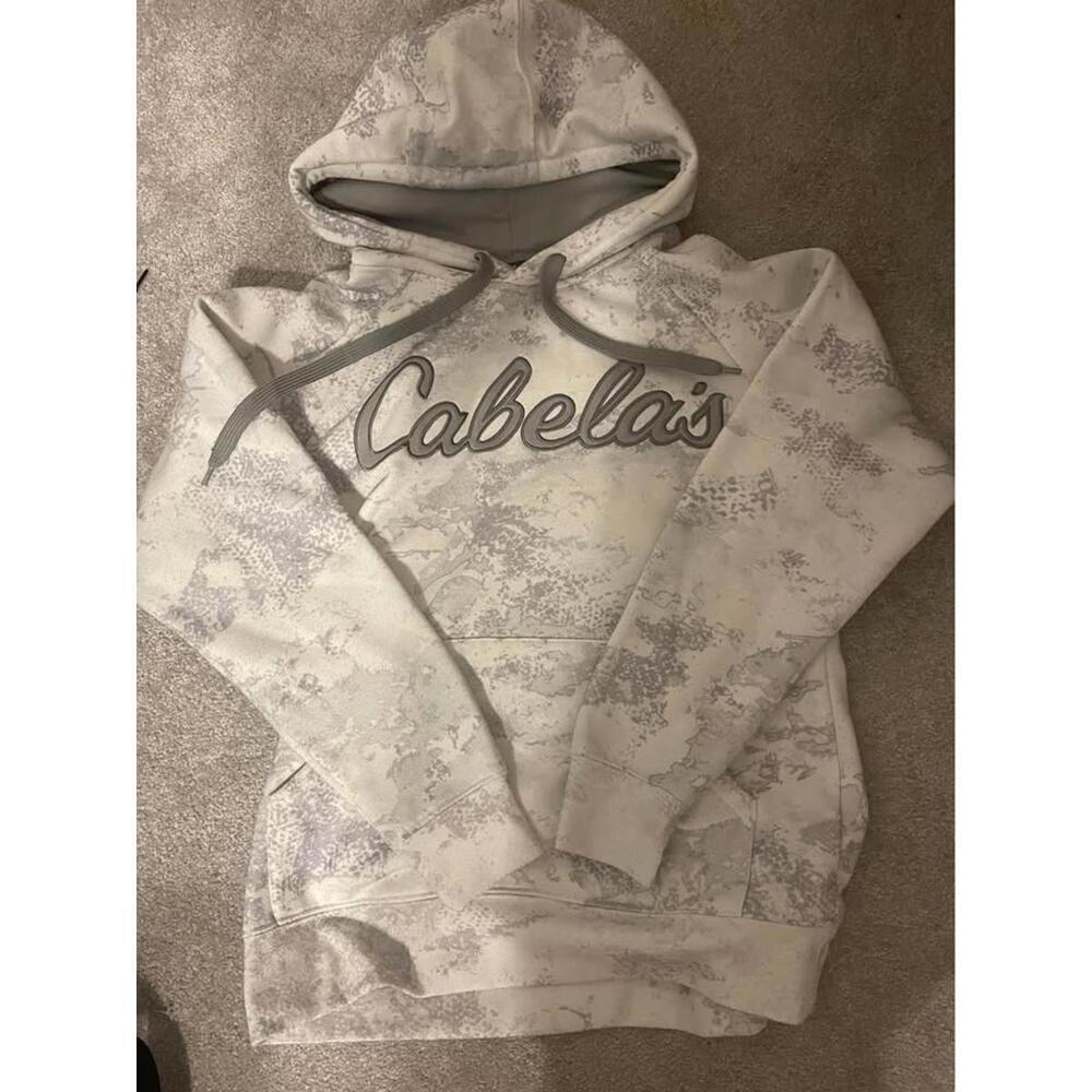 Cabela's Grey Camouflage Hoodie - Size S